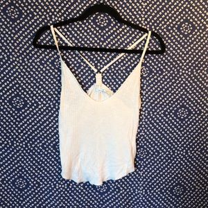 cute off white cross back urban outfitters tank